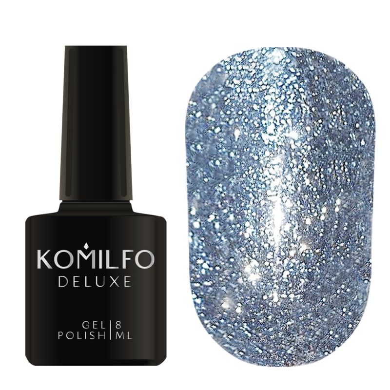 Komilfo Liquid Glam Gel LGG010 (Silver Blue), 8 ml.
