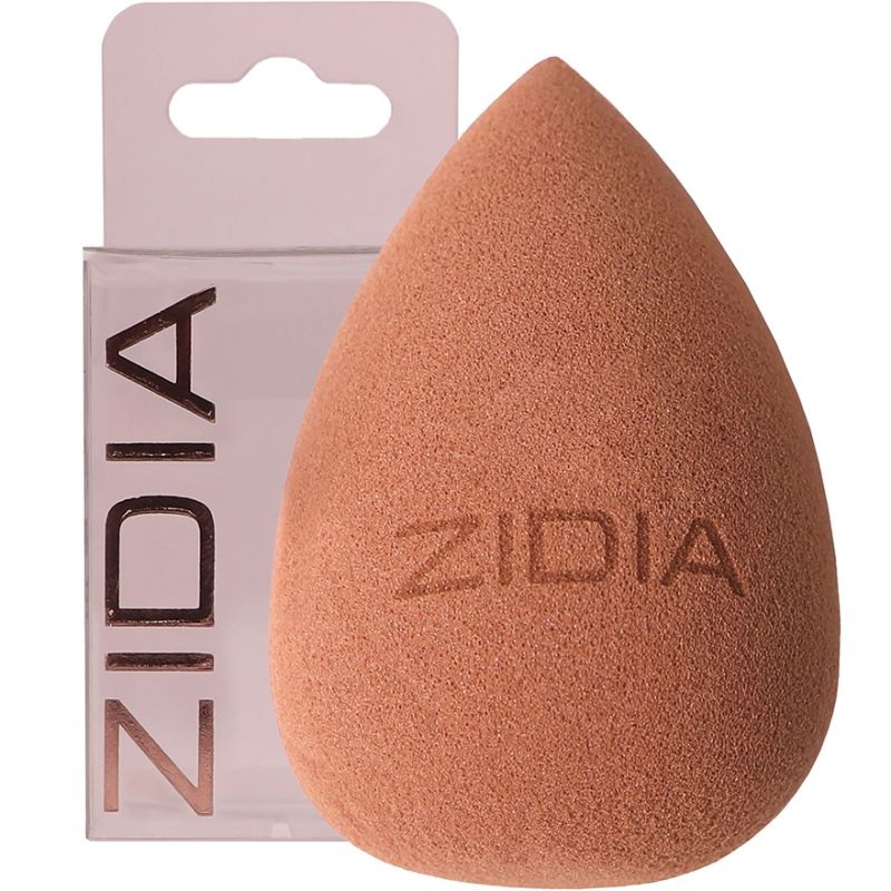 Спонж ZIDIA MakeUp Blender "Adele", капля, шоколадный в коробочке (без латекса)