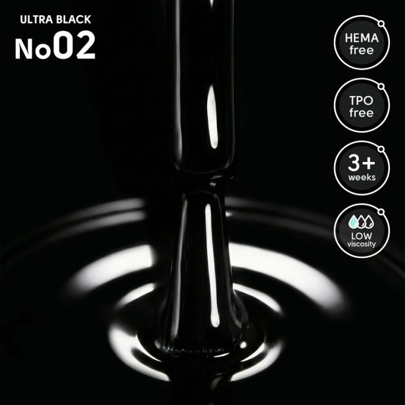 Shelly Гель-лак Ultra Black 02, 12 мл