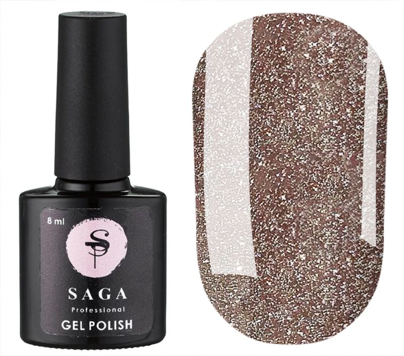 SAGA professional Гель-лак Fiery gel 5 (бежево-лиловый с микроблеском, светоотражающий), 8 мл