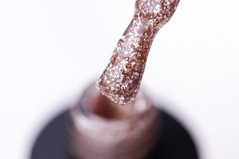 OXXI Гель-лак для ногтей Star Gel №009 (светлый золотисто-коричневый, с блестками и слюдой), 10 мл