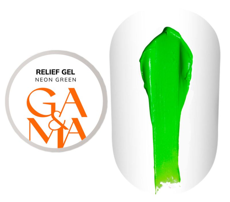 GA&MA Гель-рельеф Relief Gel Neon Green, 5 г
