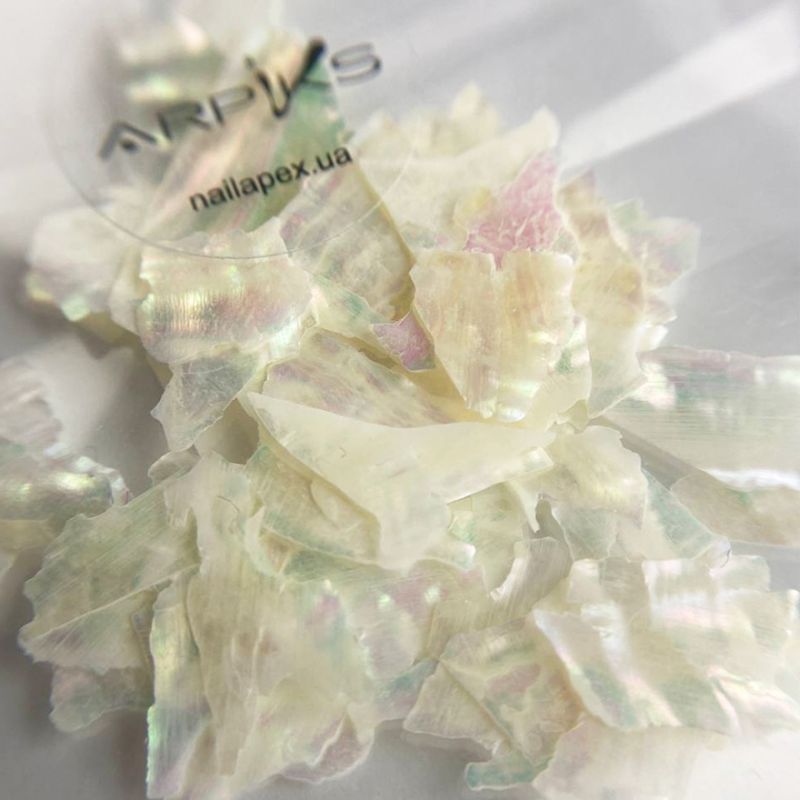 NailApex Mother of pearl for nail design, white hologram natural (ADP01)