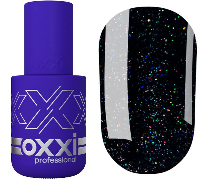 OXXI Gel nail polish No. 279 (black with micro-shine), 10 ml