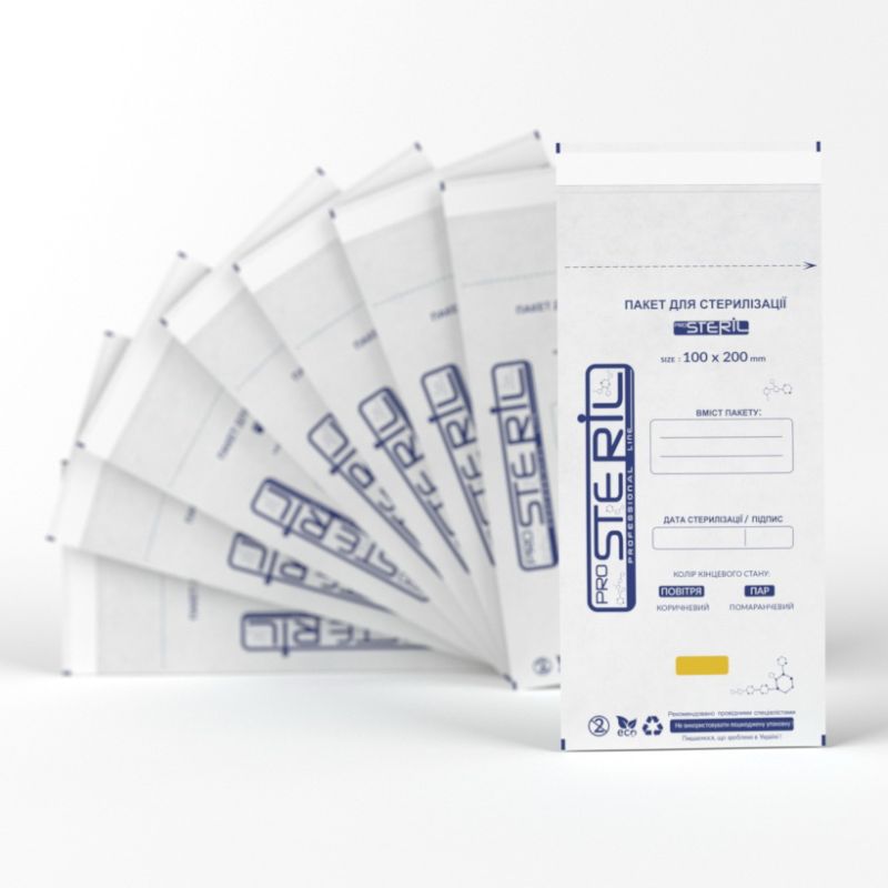 ProSteril Kraft bags for air and steam sterilization, white 100x200 mm, 100 pcs / pack