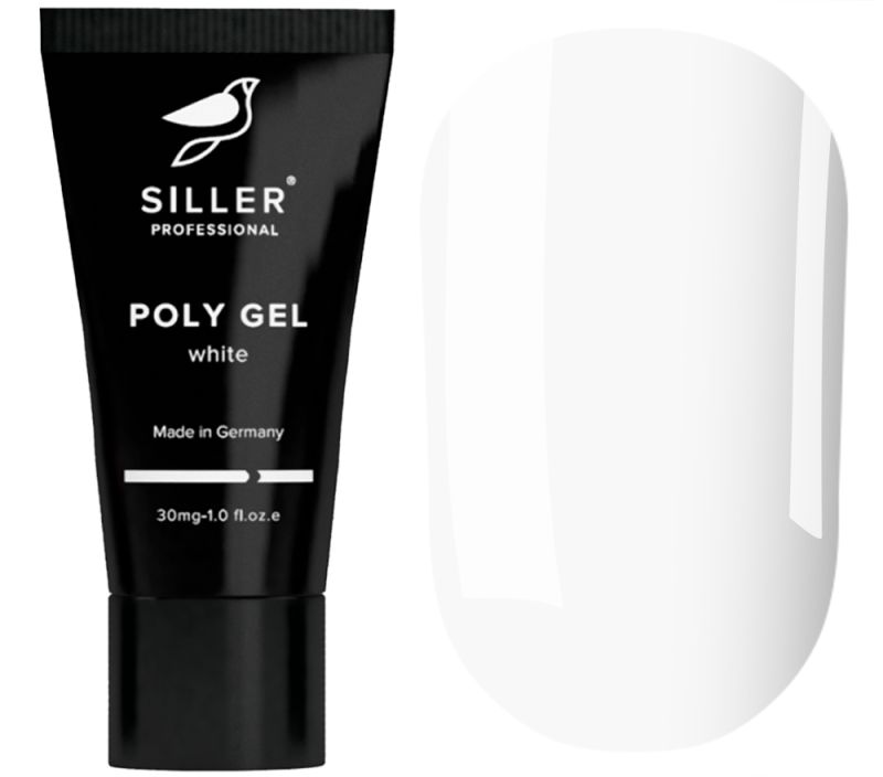 Siller Nail Gel Poly Gel (white), 30 ml