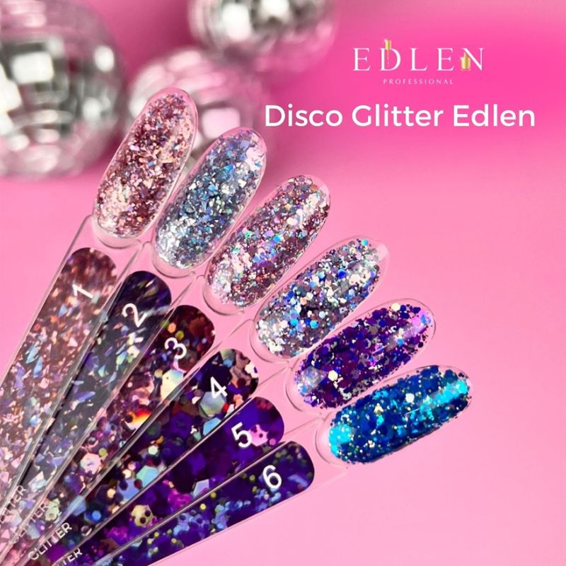 Edlen Gel nail polish Disco Glitter No. 04, 5 ml