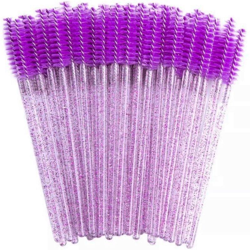 nylon - 50 pcs - purple on a transparent base with purple sparkles