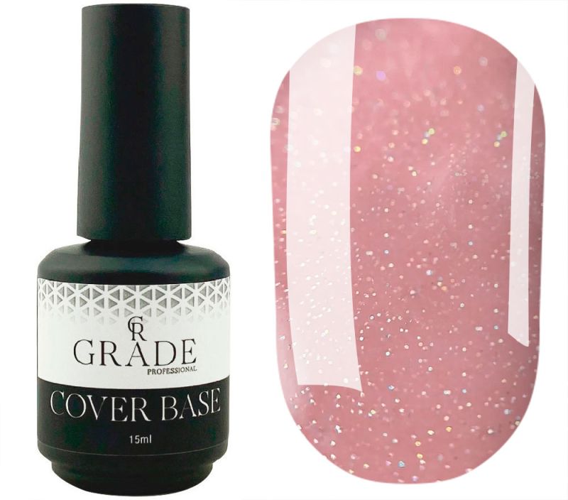 Grade Nail base Shine Base 38 (lilac with glitter), 15 ml