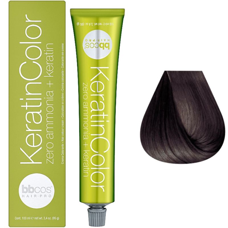 Bbcos Keratin Color Крем-краска для волос 5/1 каштановый светло-пепельный, 100 мл