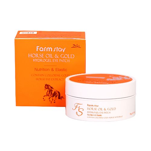 FARMSTAY Horse Oil & Gold Hydrogel Eye Patch, Horse Oil Eye Patch, 60 Pieces