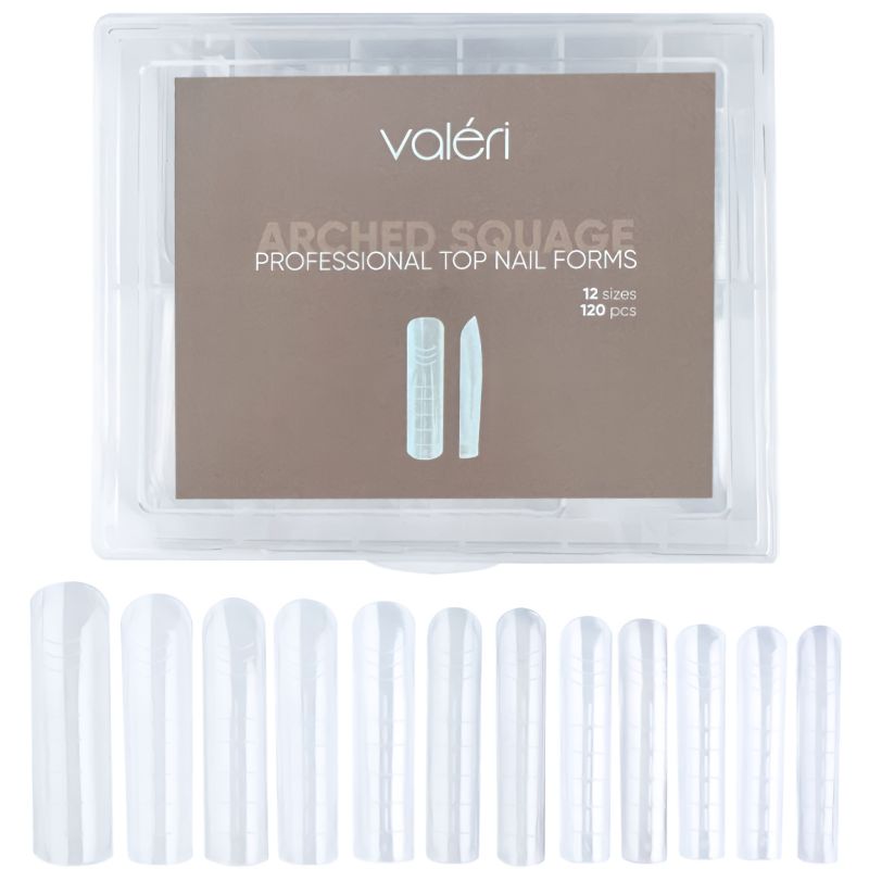 Valeri Верхні форми для нарощування Top Nail Forms Arched Square (120 шт)