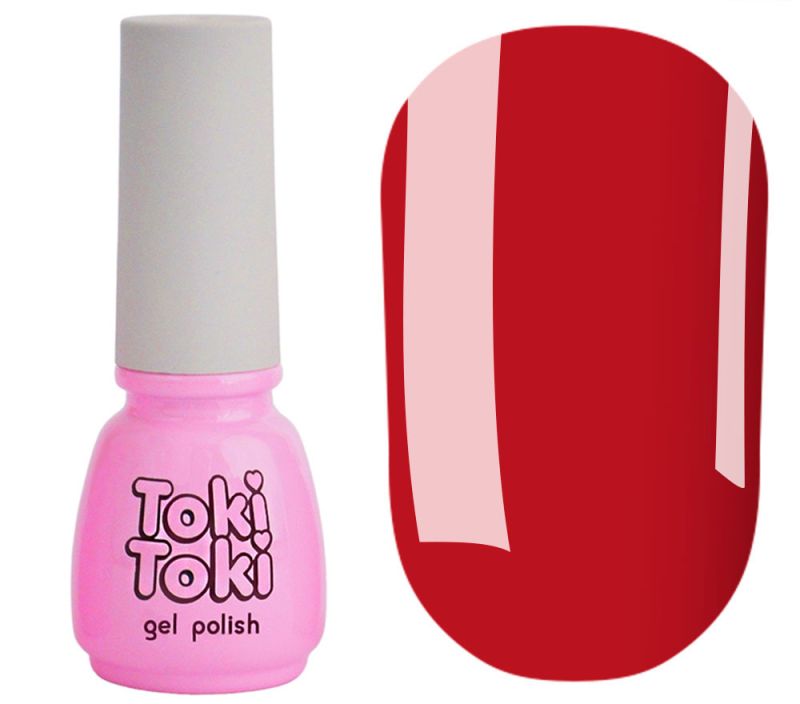 Toki Toki Gel nail polish Lady in Red 002 (classic red, enamel), 5 ml