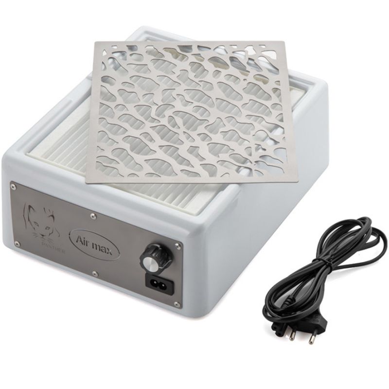 AIR MAX Manicure extractor hood Panther '24, 220V, white with steel panel (24 months warranty)
