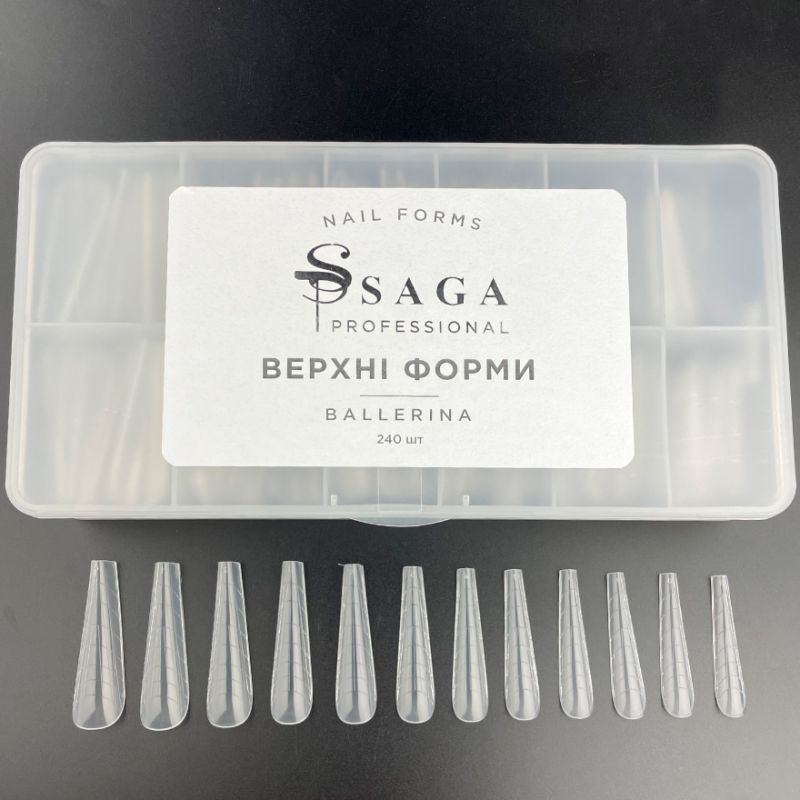 SAGA professional Верхние формы для наращивания BALLERINA, 240 шт