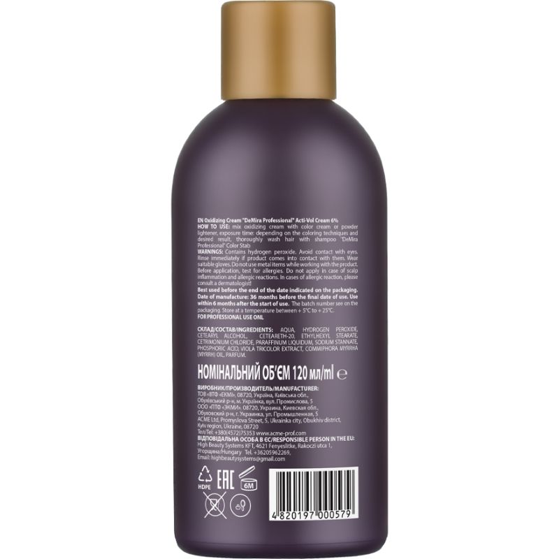 DEMIRA PROFESSIONAL ACTIVOL Oxidizing emulsion 6%, 120 ml