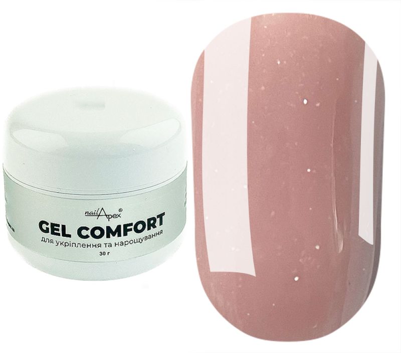 NailApex Gel without sawdust COMFORT GEL No. 10 (nude with micro-shine), 30 ml
