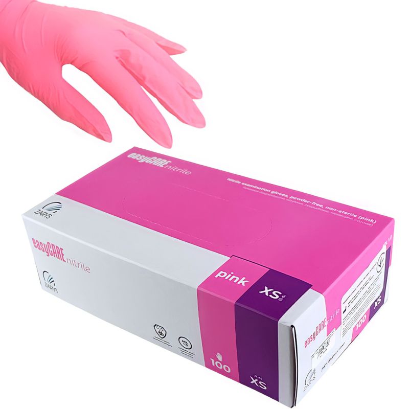 easyCARE Рукавички нiтриловi Pink (XS) 100шт/уп (50 пар), щiльнiсть 4 г