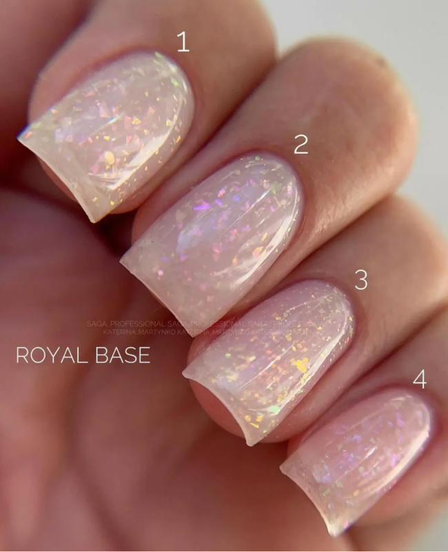SAGA professional ROYAL BASE 03 (молочно-розовый с хлопьями), 15 мл