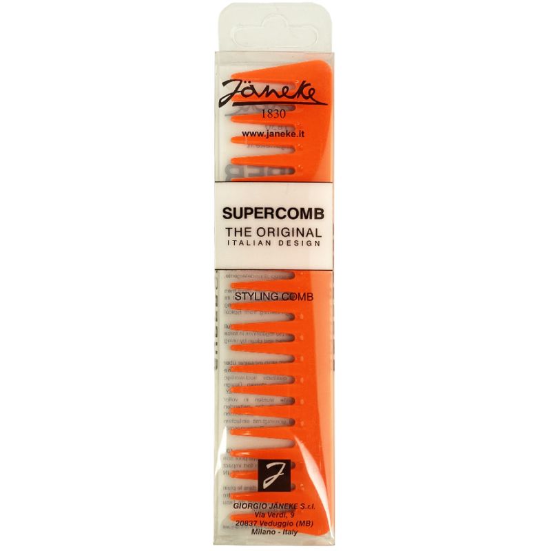 Janeke Supercomb Hair Comb Vivid Orange