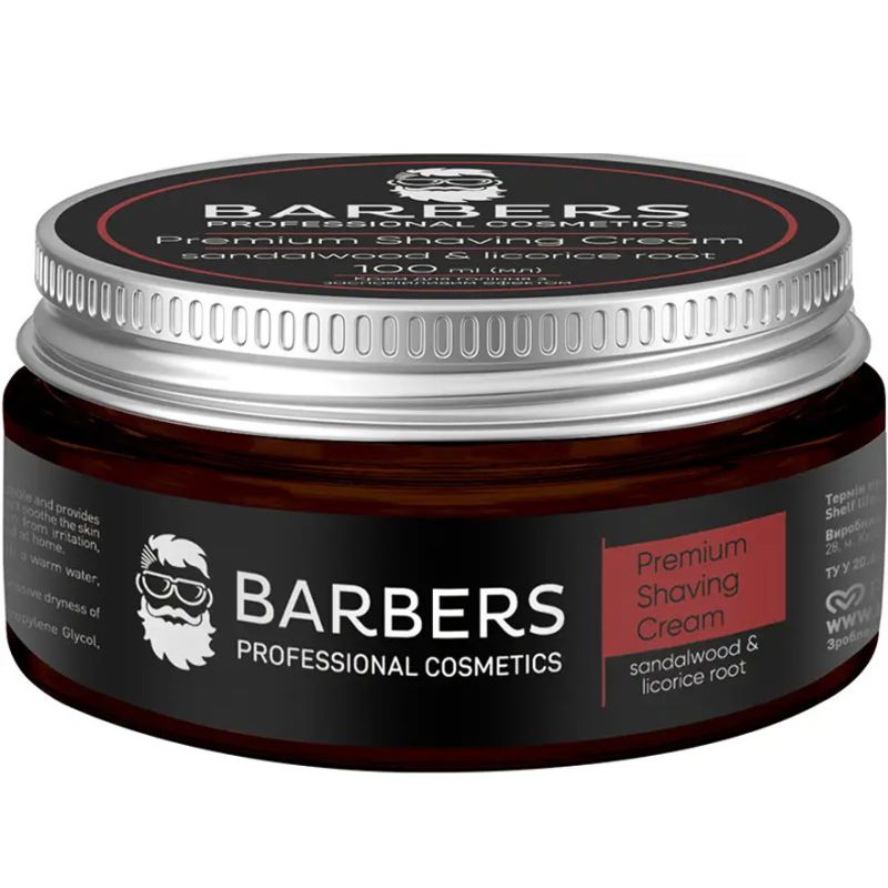 BARBERS Крем для бритья с успокаивающим эффектом Sandalwood-Licorice Root, 100 мл