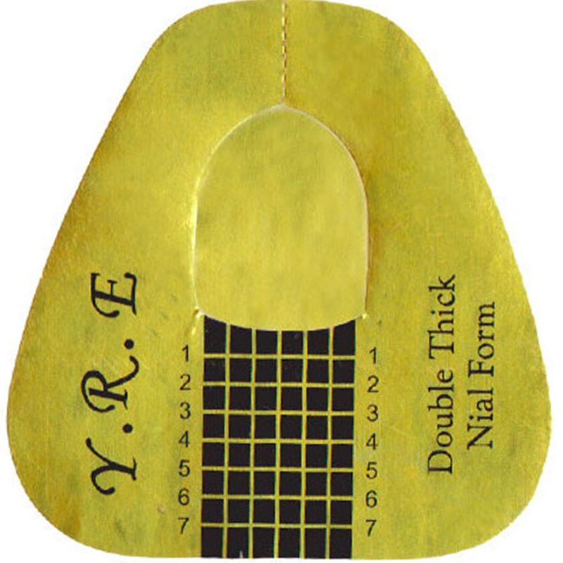YRE Forms for nail extension wide, golden, 10 pcs.