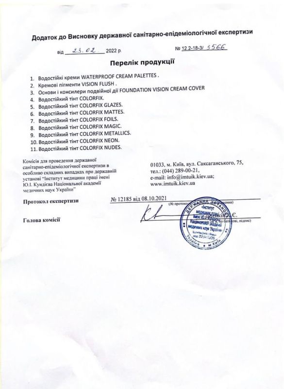 Hygienic report Danessa Myricks