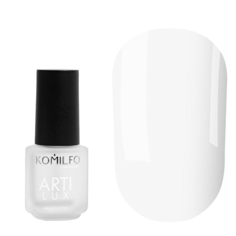 Лак для ногтей Komilfo ArtiLux 001 (молочный, эмаль), 4 мл