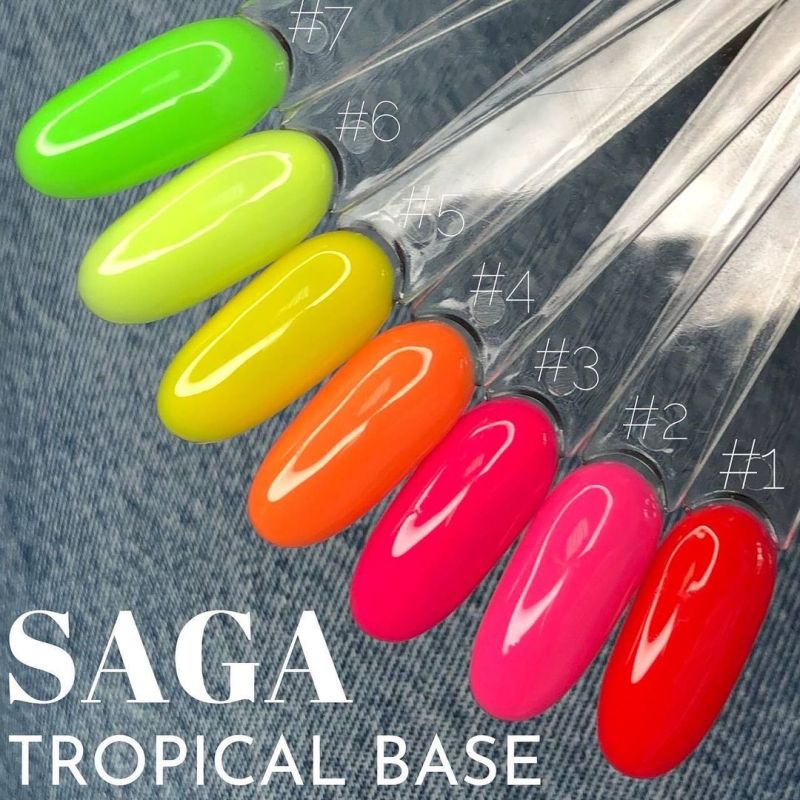 SAGA professional tropical BASE з пензликом 5 (жовтий, неоновий), 9 мл