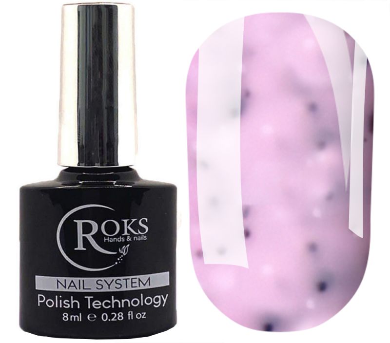 Roks Base Rubber French Potal №083 (pink with crumbs), 8 ml