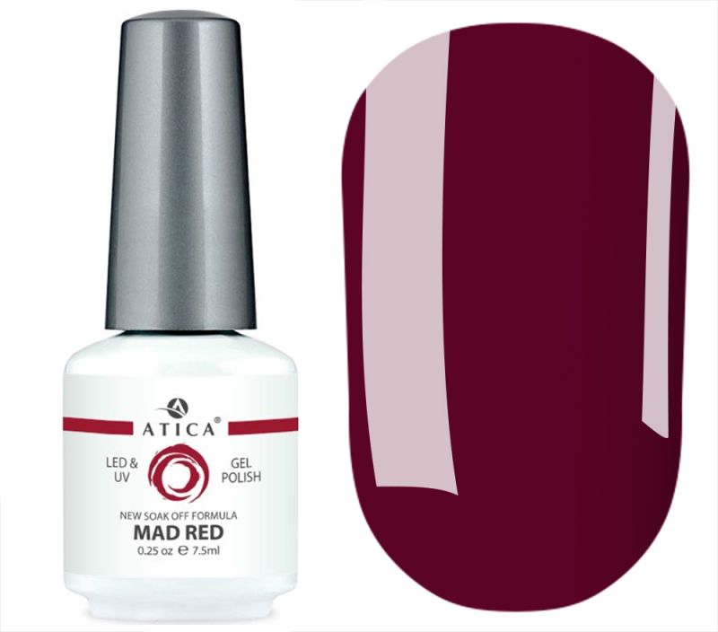 Gel polish Atica GPM 264 Mad Red (burgundy, enamel), 7.5 ml