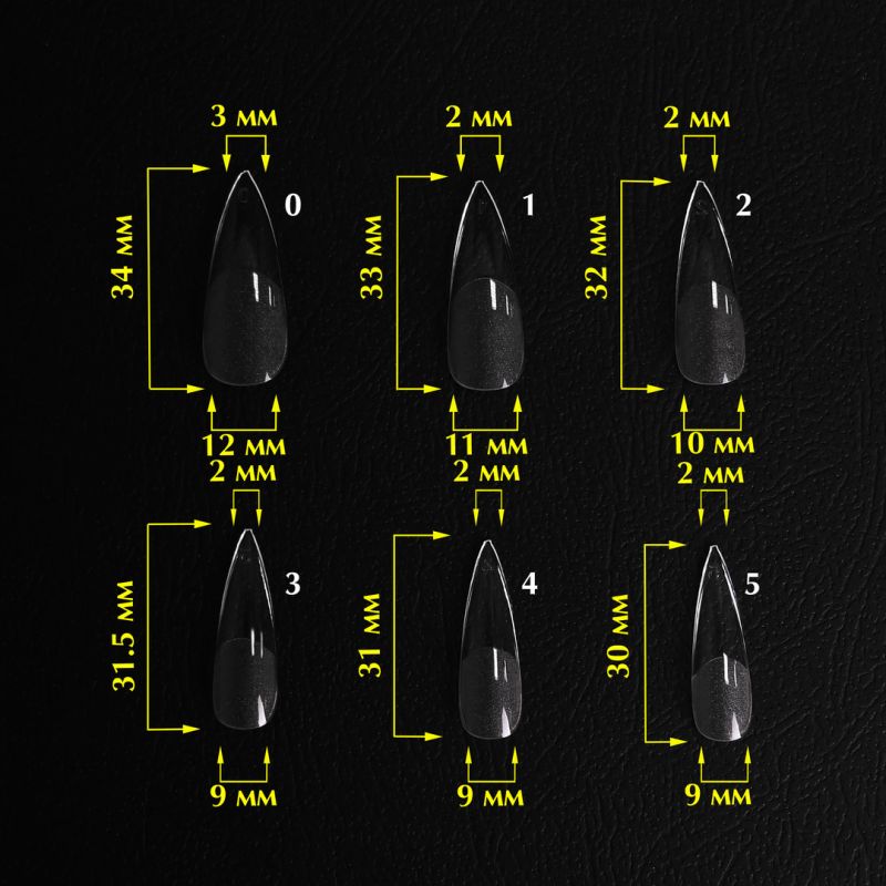 Komilfo SoFast Nail Forms Stiletto - gel forms for building, 240 pcs