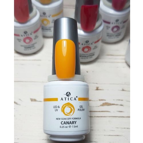 Atica Canary GPM192 gel varnish (bright orange, enamel), 7.5 ml