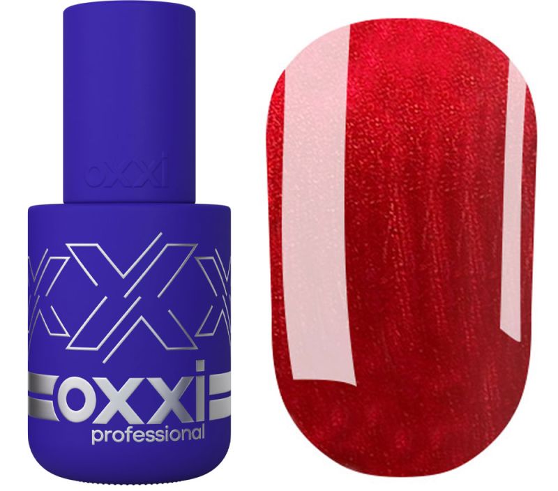 OXXI Gel nail polish No. 355 (red, shimmer), 10 ml