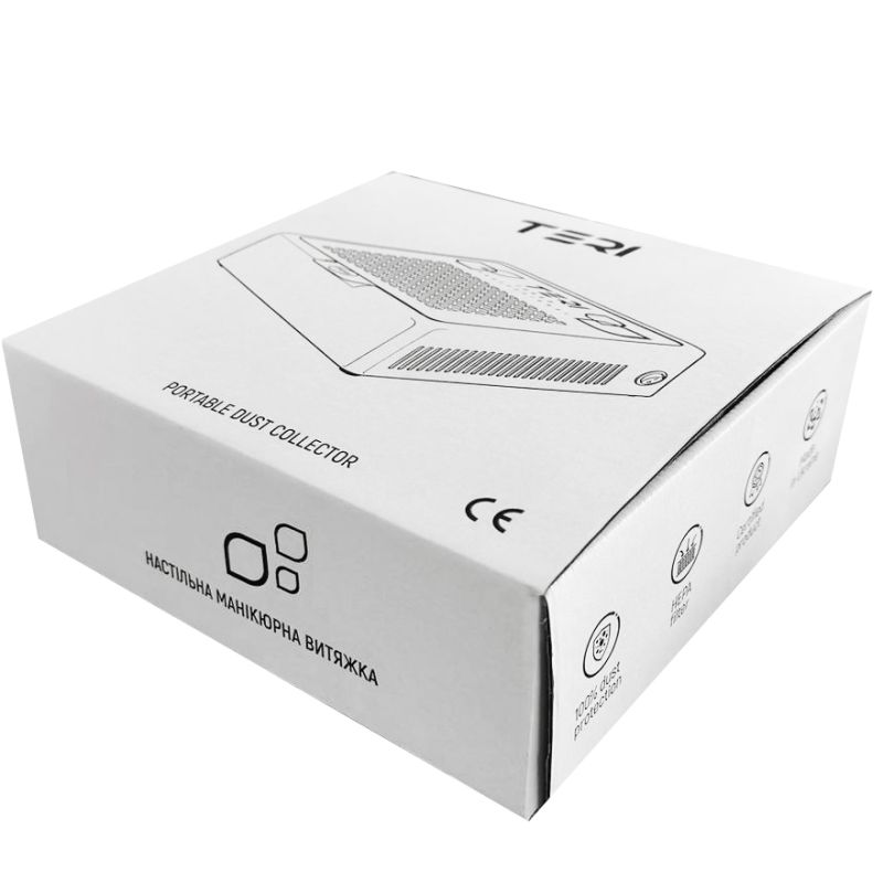 TERI Desktop manicure extractor hood 600M 2024 Ture-S white (metallic mesh) (1 year warranty)