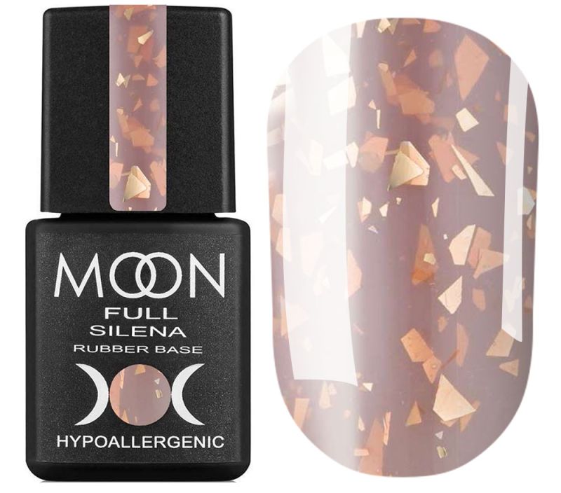 MOON FULL Potal Rubber Base Silena No. 2034 (beige with gold potal), 8 ml