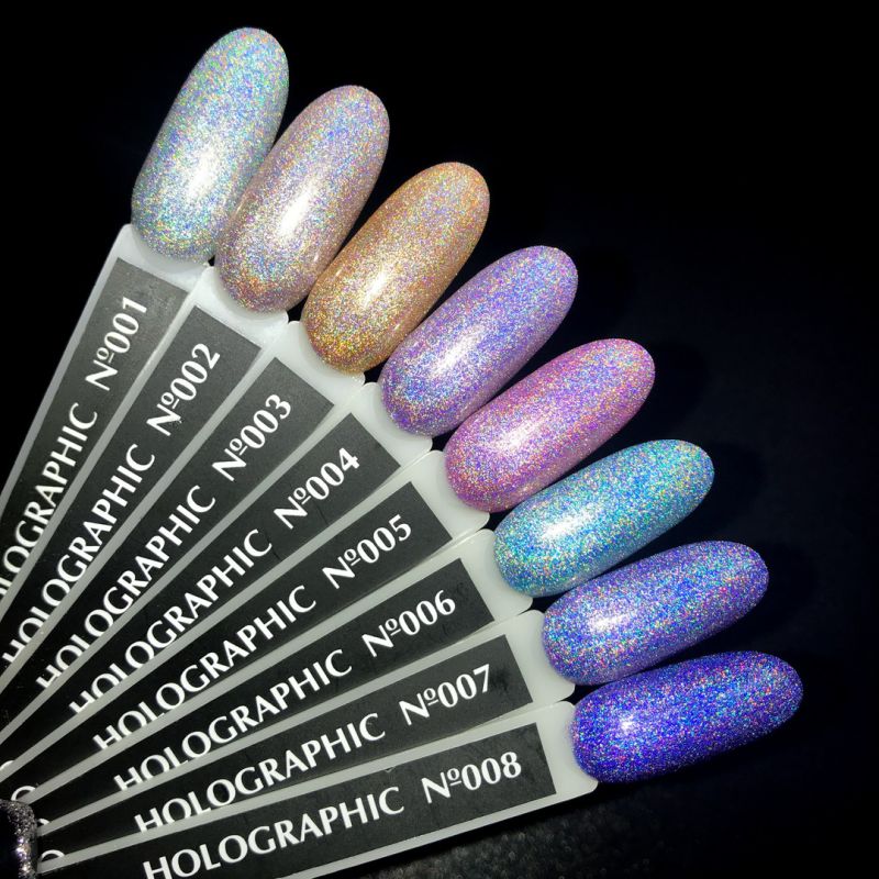 Komilfo Holographic 007 gel varnish (cornflower blue), 8 ml