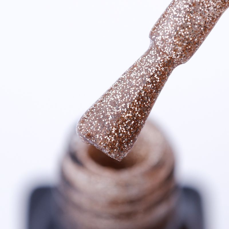 Molekula QUEEN'S SECRET gel varnish No. 02 (beige and gold, with sparkles), 6 ml