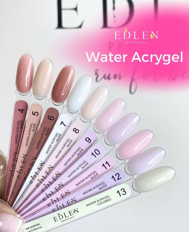 Edlen Nail gel Water Acrygel Nude 08 (creamy pink), 9 ml