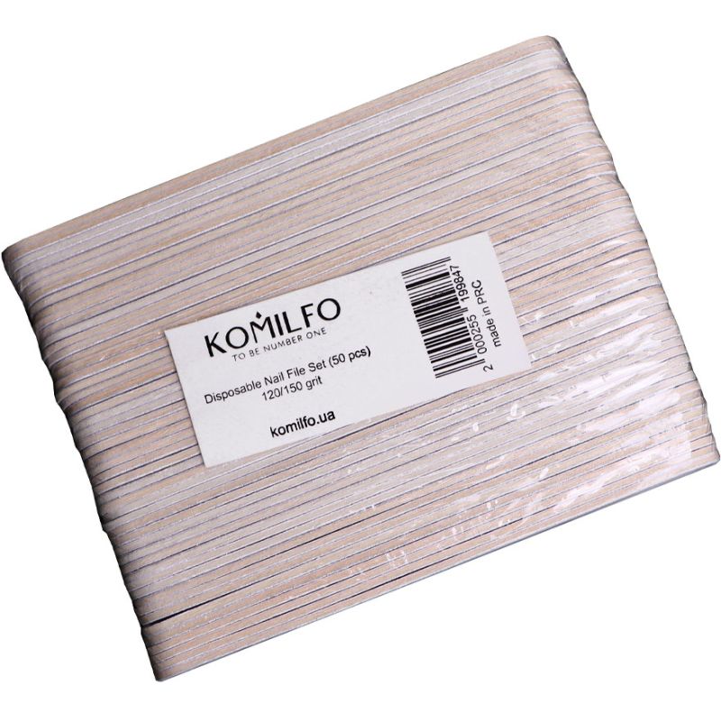Набор одноразовых пилочек Komilfo, 50 шт (120/150 грит)