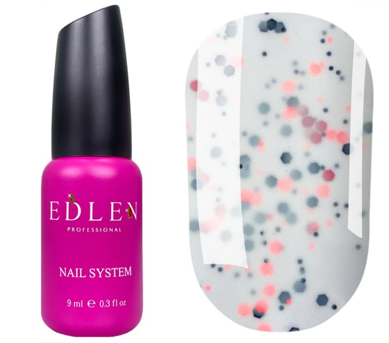 Edlen Cover base Candy 50 (milky with black and neon orange flakes), 9 ml