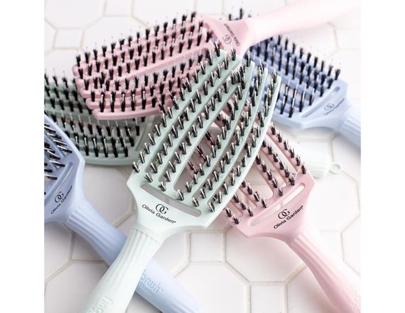 Olivia Garden Finger Brush Combo Medium Pink