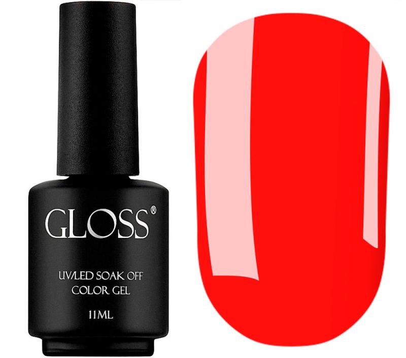 Гель-лак GLOSS Strawberry Taffy 500 (яскраво-полуничний неоновий), 11 мл