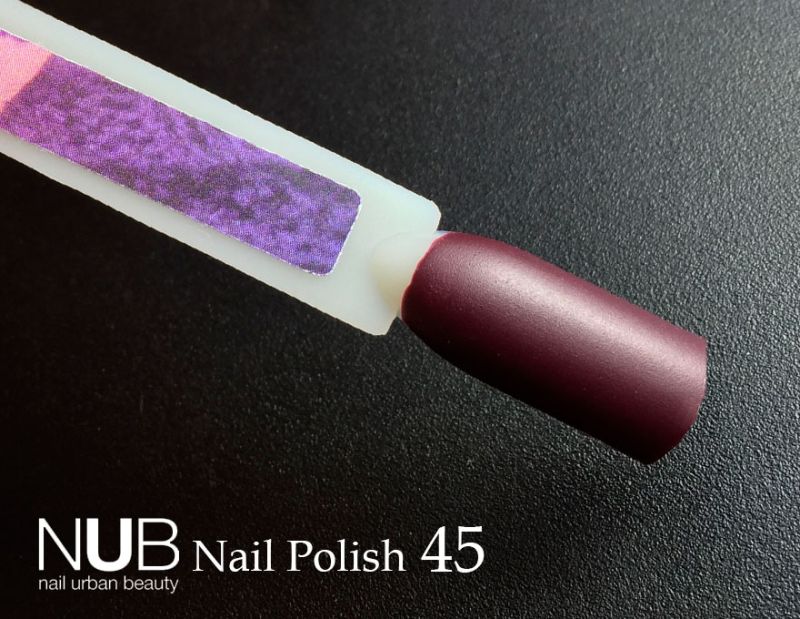 Nail polish NUB 045 Retro Matte (plum-burgundy, matte), 14 ml
