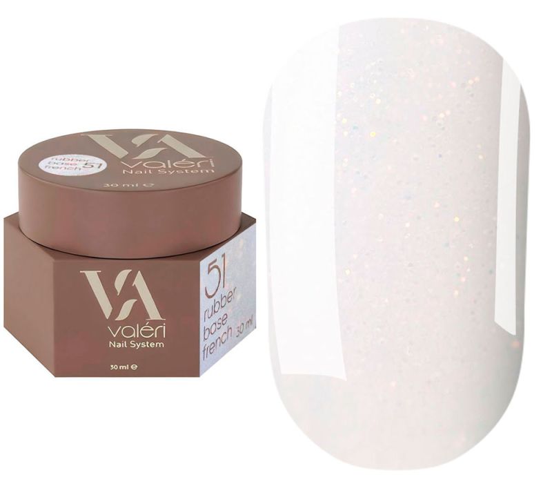 Valeri База для ногтей Rubber Base French №51, 30 мл