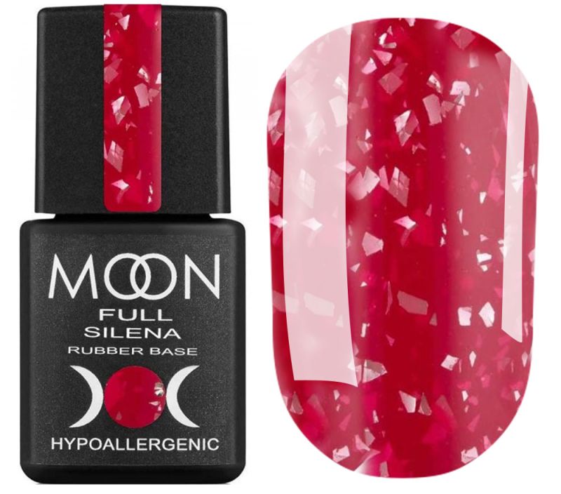 MOON FULL Potal Rubber Base Silena №2038 (red berry with silver potal), 8 ml