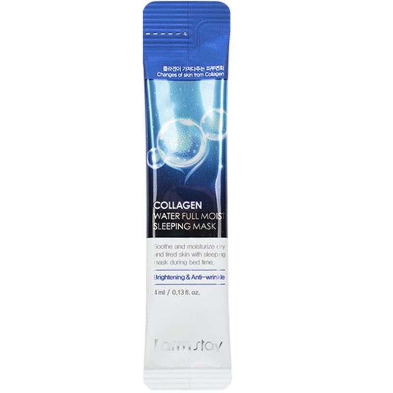 FARMSTAY Collagen Water Full Moist Sleeping Mask - Night hydrating mask with collagen, 4 ml