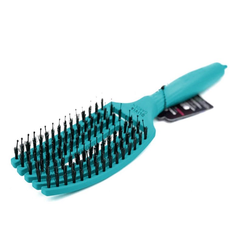Olivia Garden Щетка массажная с натуральной щетиной Finger Brush Combo Medium Tropical Ocean