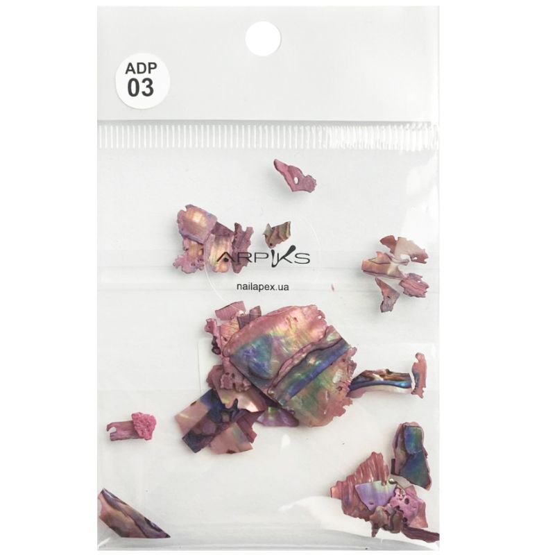 NailApex Mother of pearl for nail design, lilac hologram natural (ADP03)