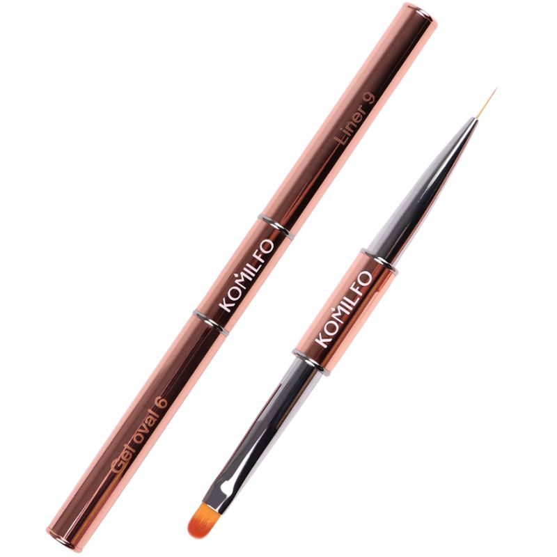 Komilfo Double Gel flat 4 (Nylon) / Liner 5 (Nylon) brush